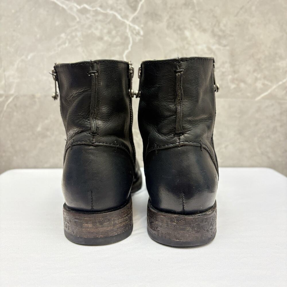 Frye Boots Women’s Veronica Short Seam Double Zipper Black Leather Boots 7.5B - Picture 2 of 12